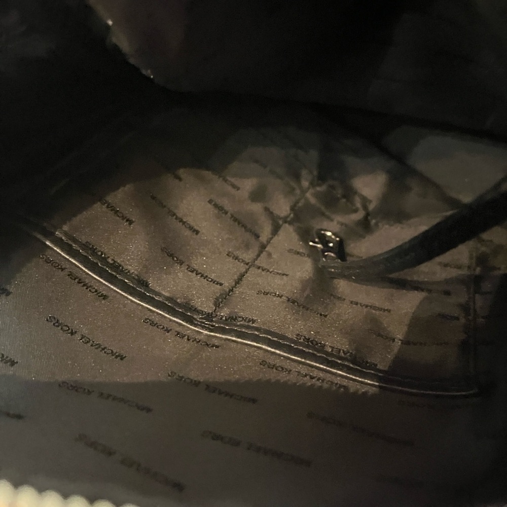 Michael Kors Black Quilted Fur-Trim Backpack - Picture 11 of 13